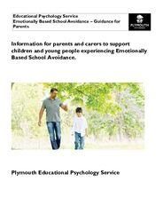 Emotionally Based School Avoidance - Guidance for Parents