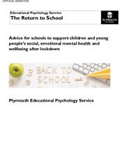 Educational Psychology Service: The Return to School